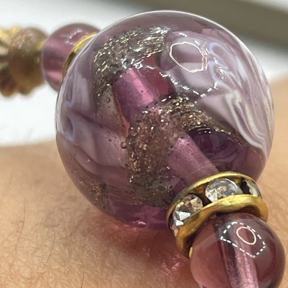 Premier Designs purple and gold Murano Glass Beaded bracelet - Picture 12 of 15